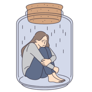 depression og bekymringer kan gøre så man føler sig indelukket